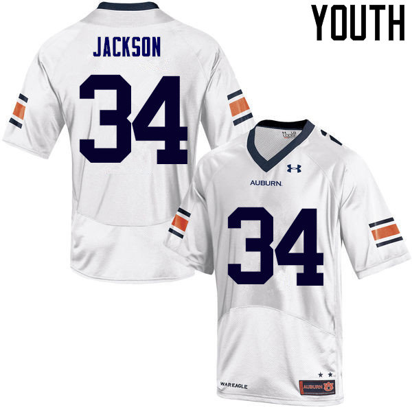 Auburn Tigers Youth Bo Jackson #34 White Under Armour Stitched College NCAA Authentic Football Jersey YJG1174WU